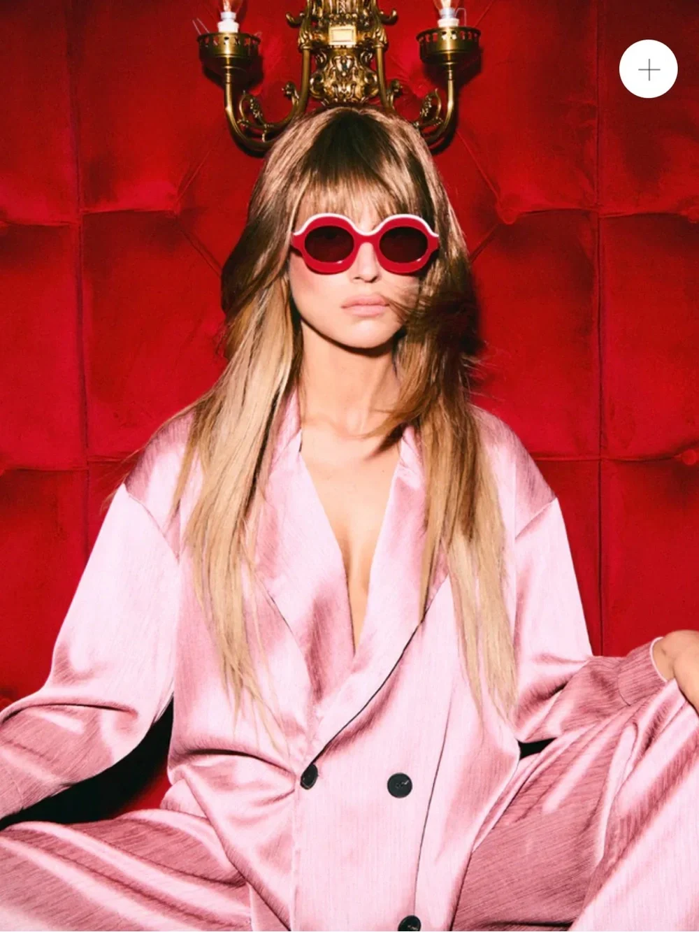 Women's Round Pink Fashion Sunglasses